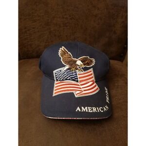 USA American Pride Hat God Bless America Mens eagle flag adjustable